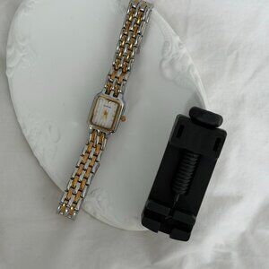 SKU0490 Retro Silver Gold Women‎ Casual Square Watch Bracelet Stainless steel Vintage Gold/Silver Square Face Bracelet Watch  main image 3